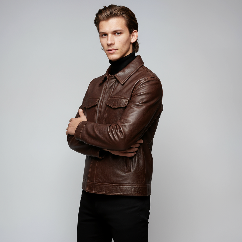 MACK – Heren leren jas met stoere uitstraling en moderne pasvorm - Glamorix