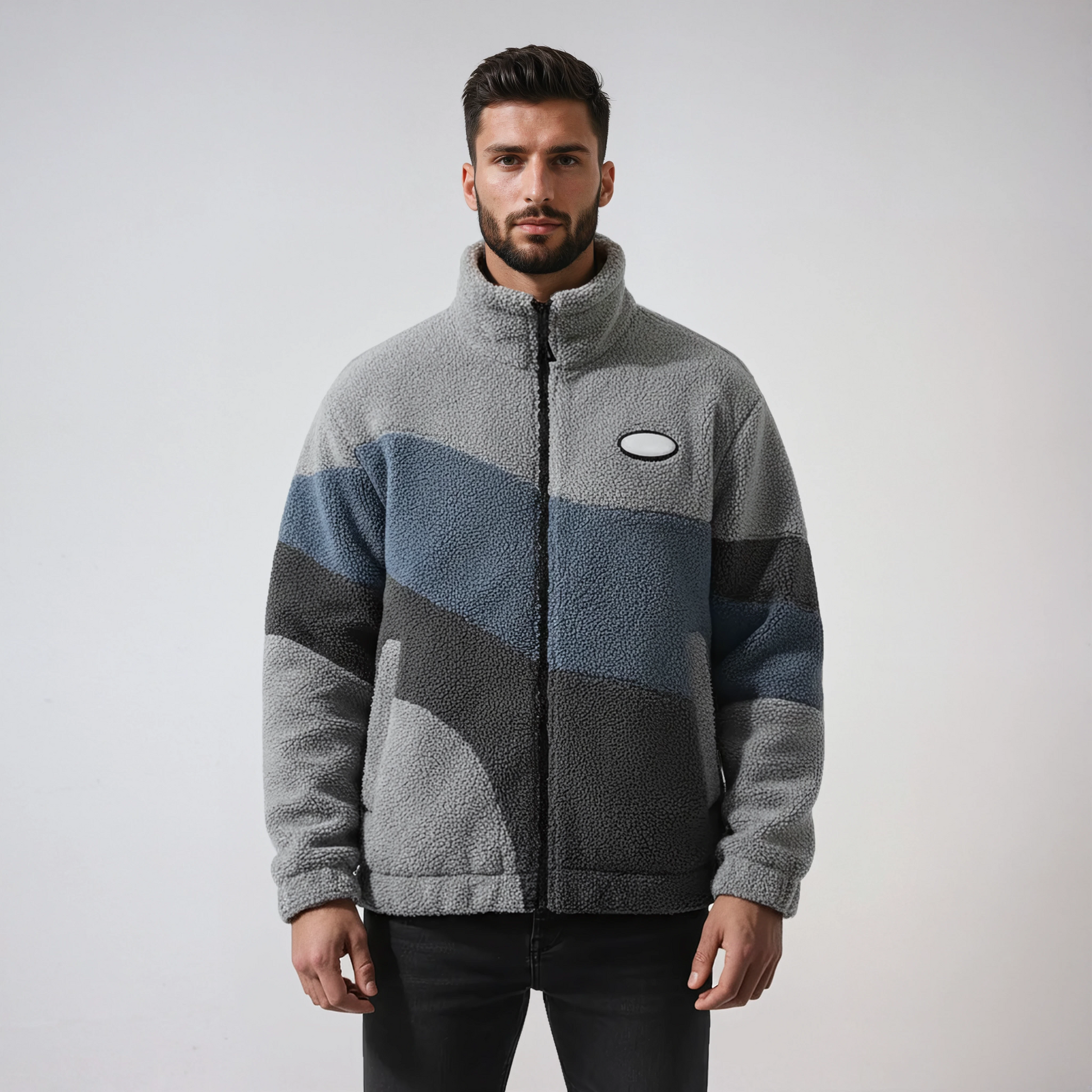 RAFE – Heren fleece jas in vintage stijl met rits - Glamorix