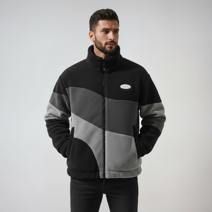 RAFE – Heren fleece jas in vintage stijl met rits - Glamorix