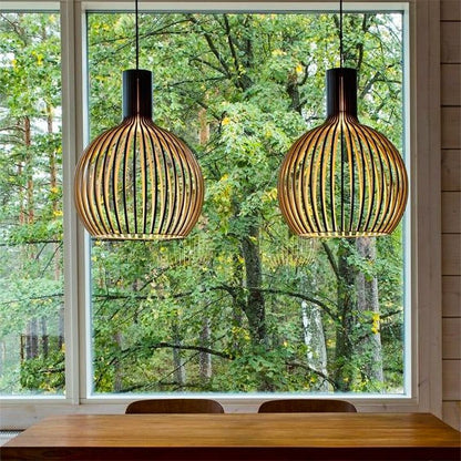 WOODLUST - Handgemaakte Houten Hanglamp voor Tijdloze Elegantie