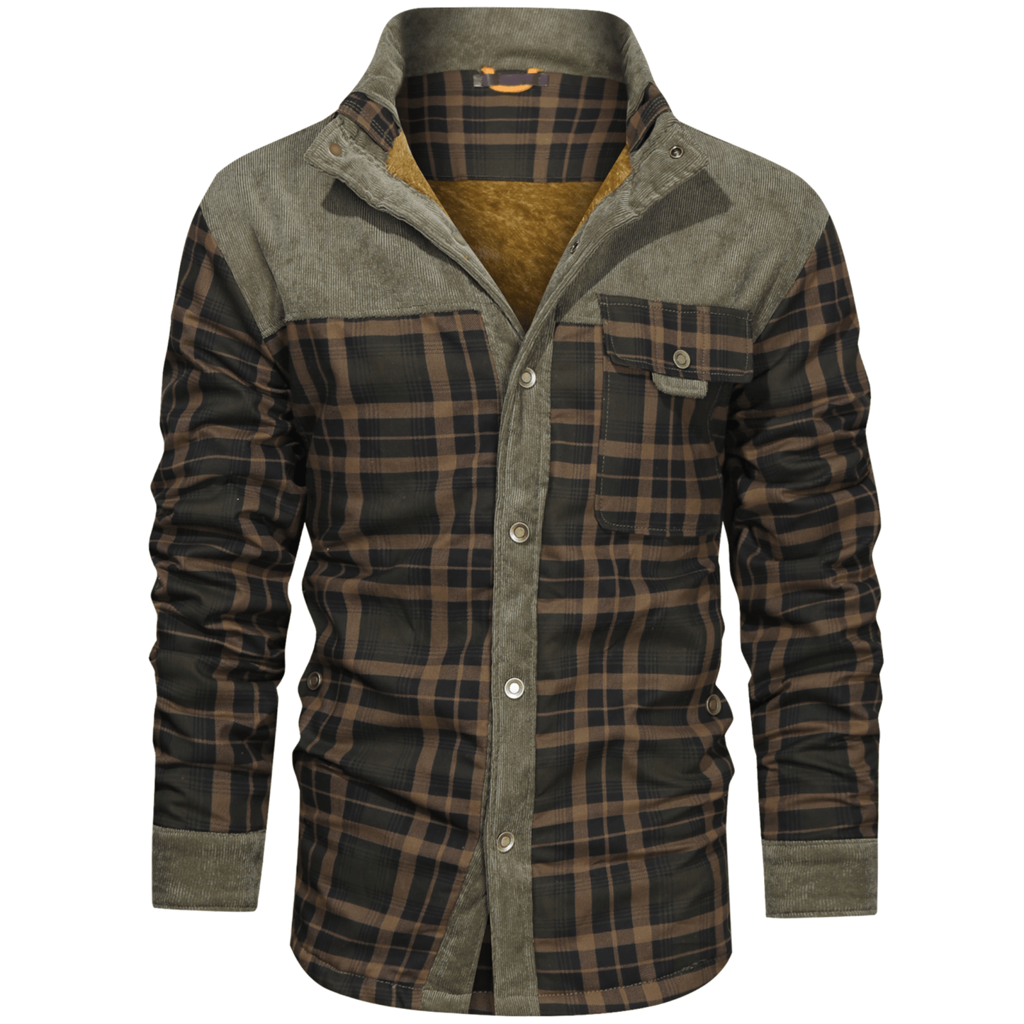 HARRIS - Herenjas met rustieke geruite knoopsluiting en corduroy accenten