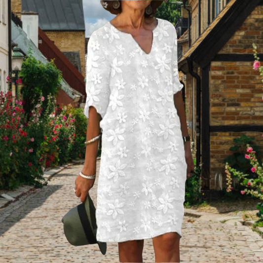 Chique damesjurk met lange mouwen en elegante pasvorm – AMIRA ELEGANCE - Glamorix