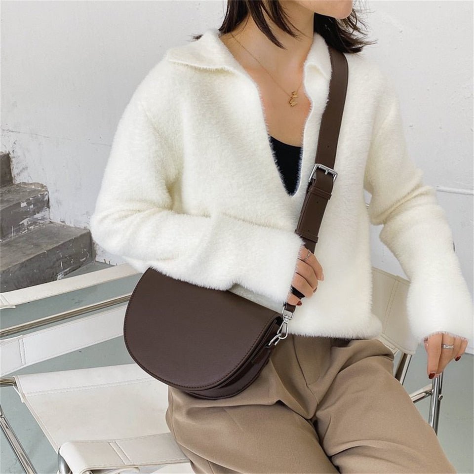 Stijlvolle saddle crossbody tas voor dames – Solea Saddle - Glamorix