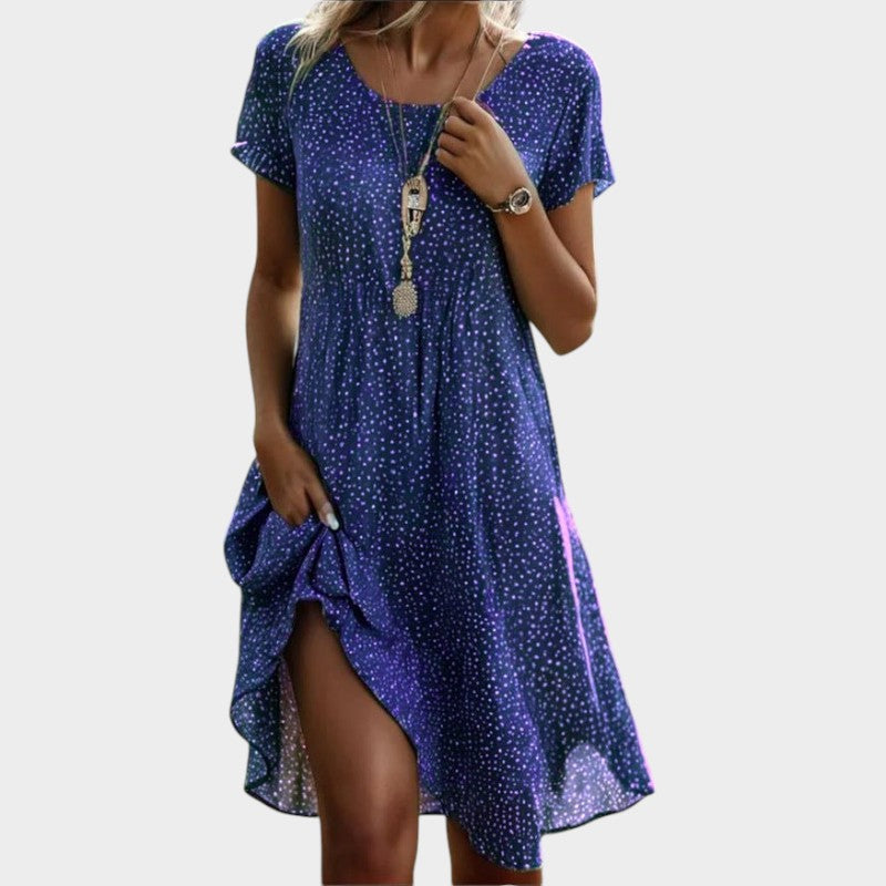 Comfortabele losvallende damesjurk met minimalistisch design – AluraEase Dress - Glamorix