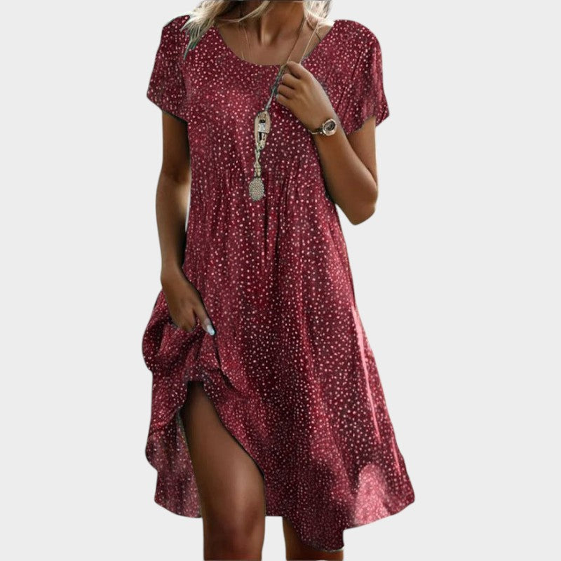 Comfortabele losvallende damesjurk met minimalistisch design – AluraEase Dress - Glamorix