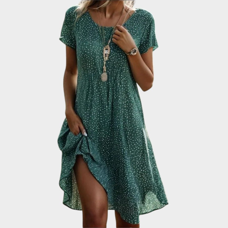 Comfortabele losvallende damesjurk met minimalistisch design – AluraEase Dress - Glamorix