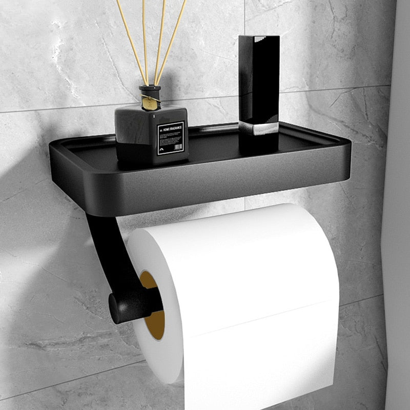 ORGANIZA - Moderne wandtoiletrolhouder met opbergplank
