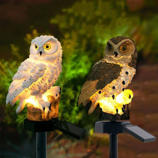 NoctaOwl Solar – Decoratieve uilen tuinlamp op zonne-energie met warm LED-licht