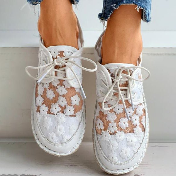 Orthopedische sneakers voor dames met bloemendessin – Floriva BloomWalk - Glamorix