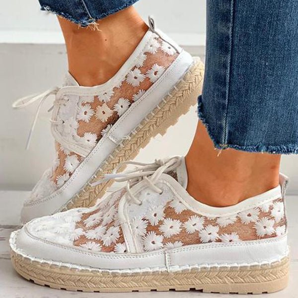 Orthopedische sneakers voor dames met bloemendessin – Floriva BloomWalk - Glamorix