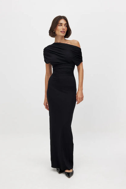 SERAPHINA - Maxi-jurk met blote schouders en elegante details