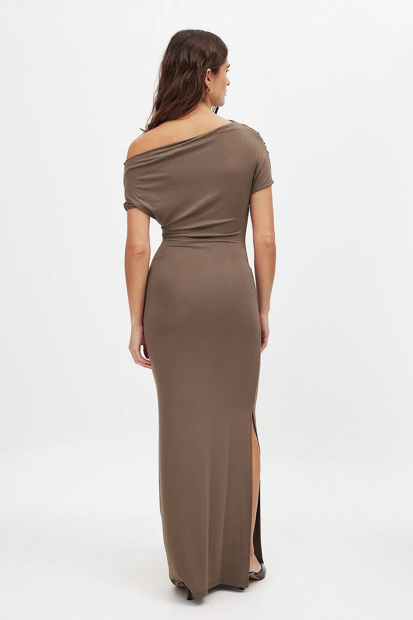SERAPHINA - Maxi-jurk met blote schouders en elegante details