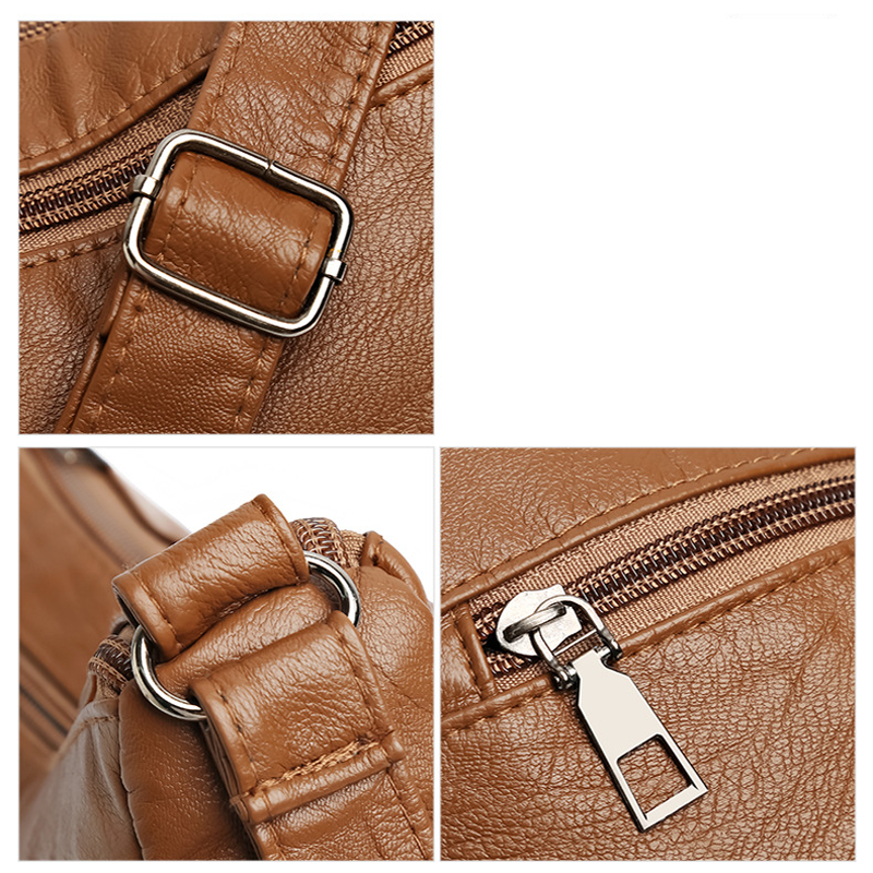 Praktische damesschoudertas met meerdere ritsvakken – NALANI BAG - Glamorix