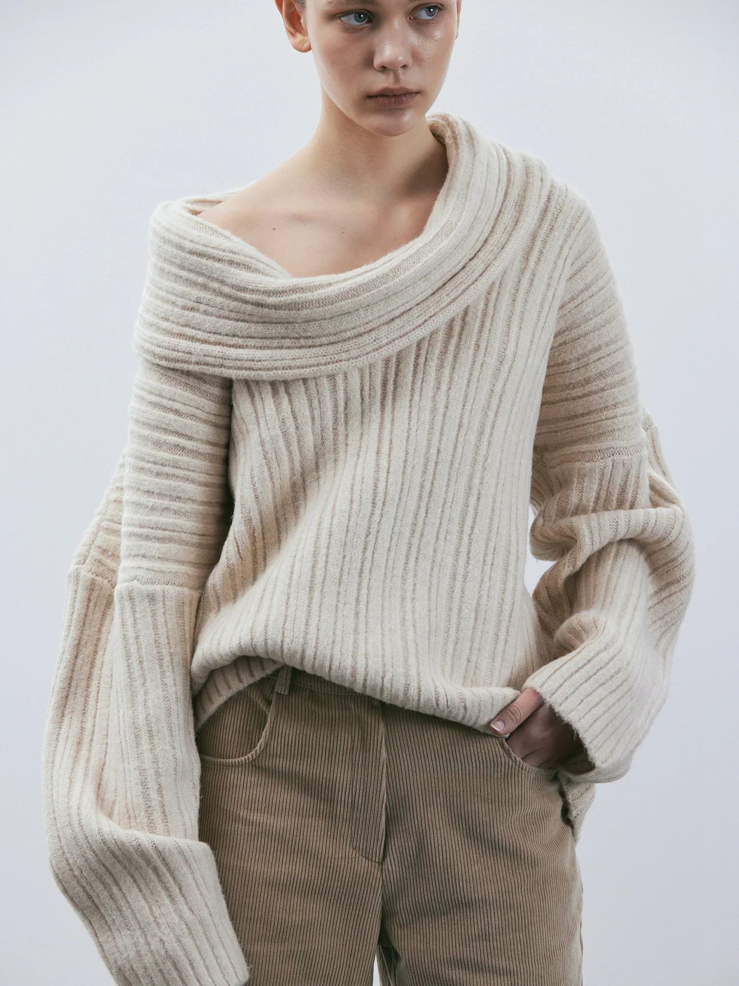 SOPHIA - Gebreide off-shoulder trui voor dames