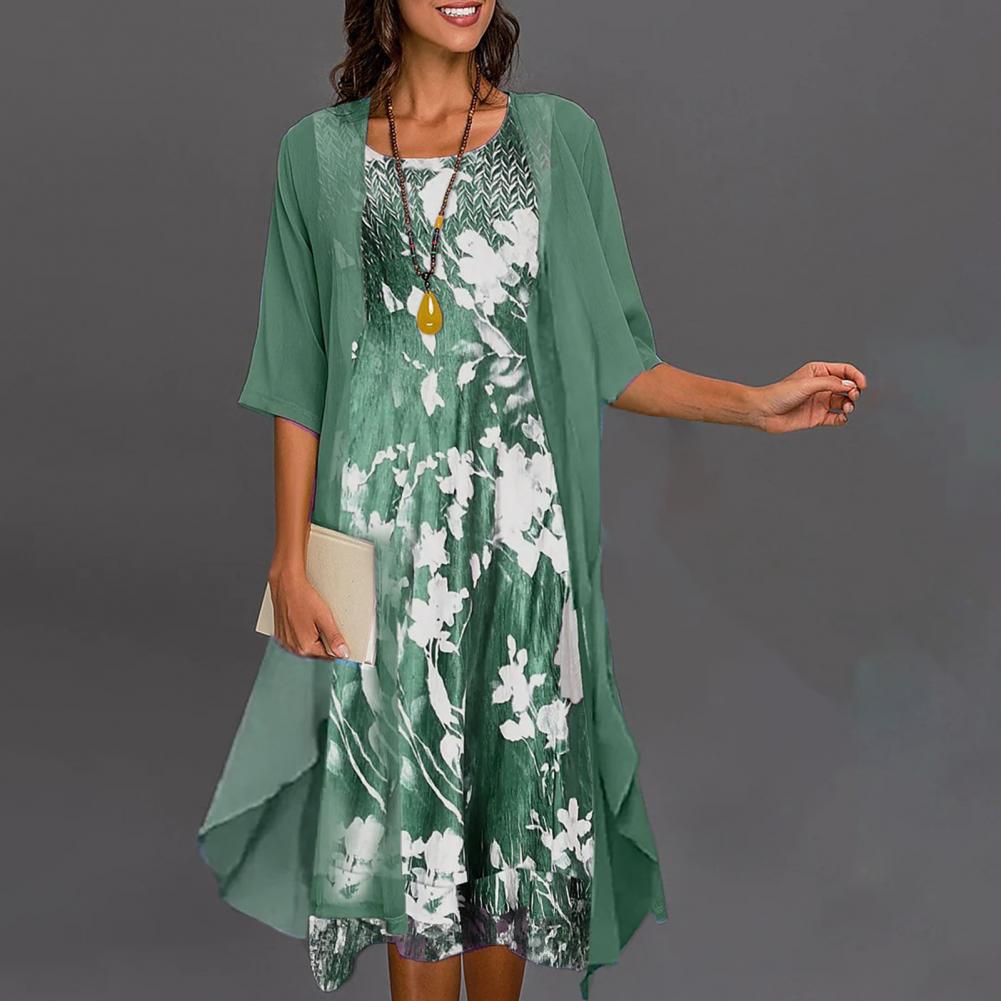 Elegante midi-jurk met bloemenprint voor dames – LUCIA