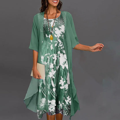 Elegante midi-jurk met bloemenprint voor dames – LUCIA