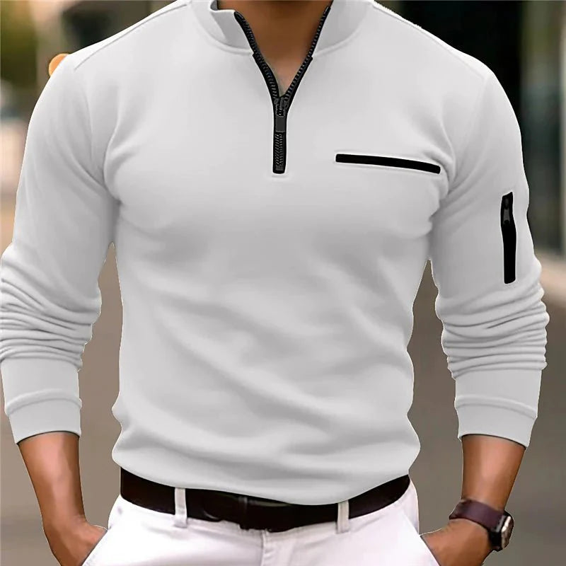 LUCAS - Moderne slim-fit ritssweater voor heren