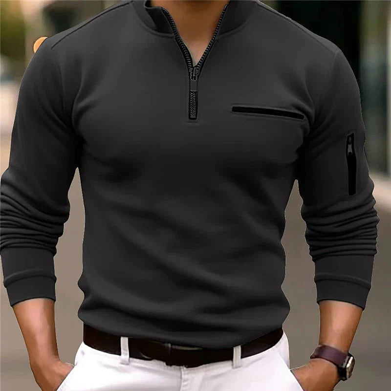 LUCAS - Moderne slim-fit ritssweater voor heren