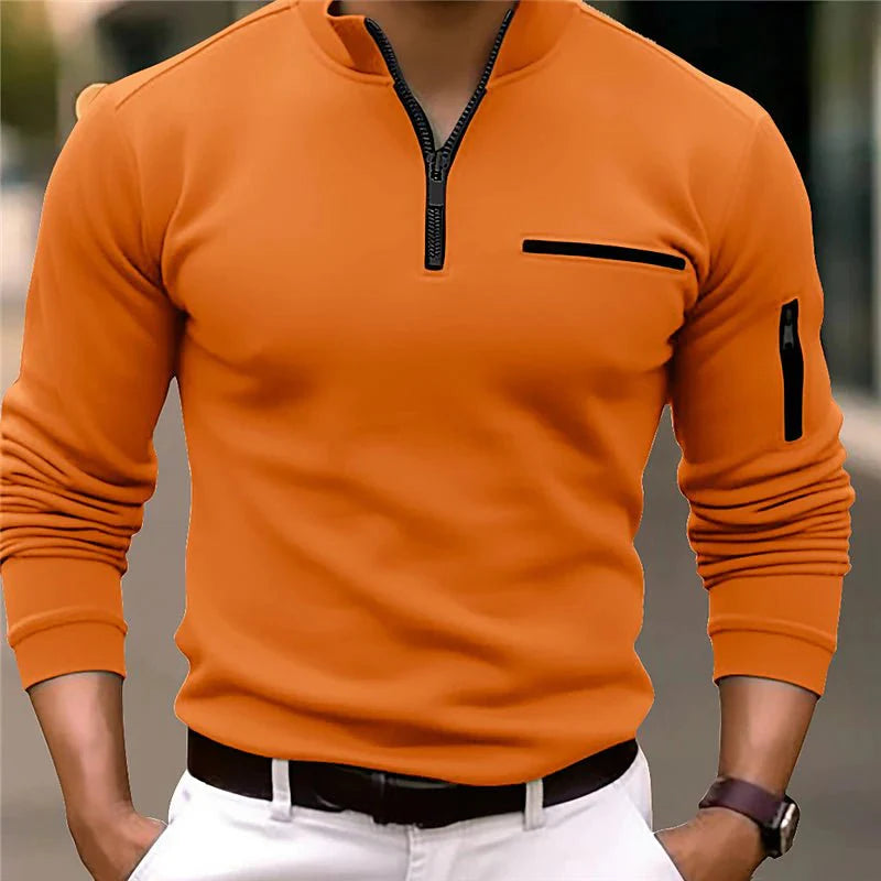 LUCAS - Moderne slim-fit ritssweater voor heren