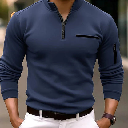 LUCAS - Moderne slim-fit ritssweater voor heren