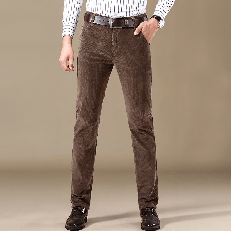 THEO - Klassieke corduroy slim-fit broek voor heren