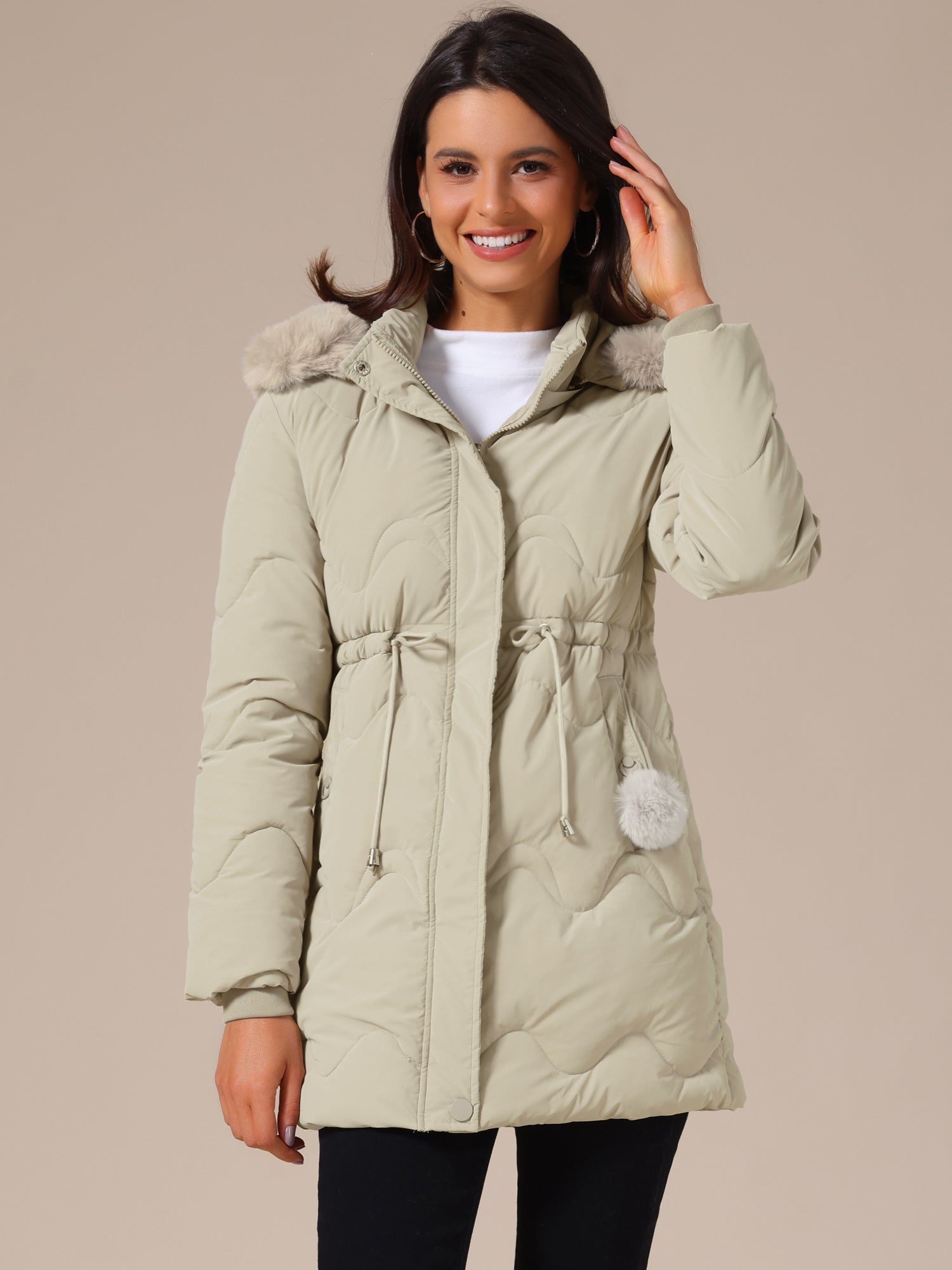 SARA – Gewatteerde dames winterjas met capuchon - Glamorix