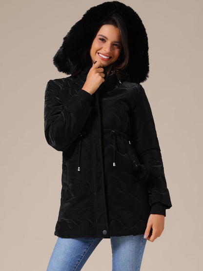 SARA – Gewatteerde dames winterjas met capuchon - Glamorix