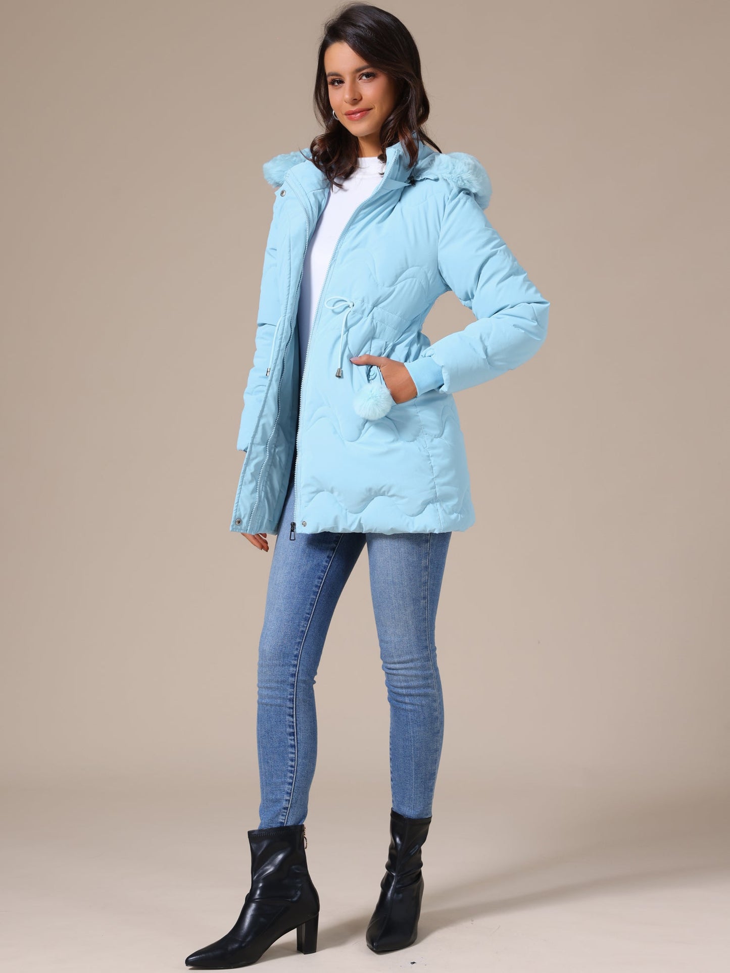 SARA – Gewatteerde dames winterjas met capuchon - Glamorix