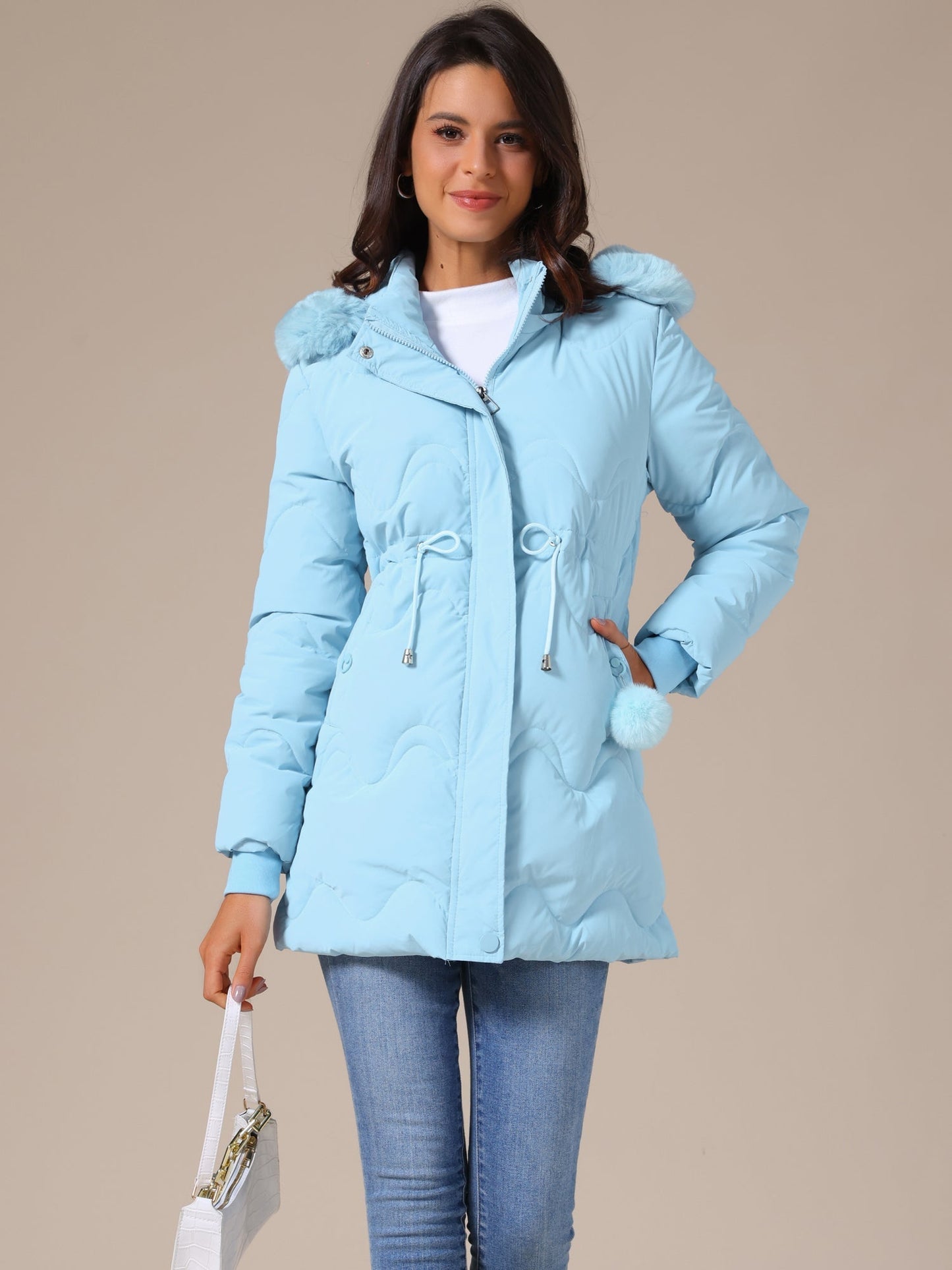 SARA – Gewatteerde dames winterjas met capuchon - Glamorix