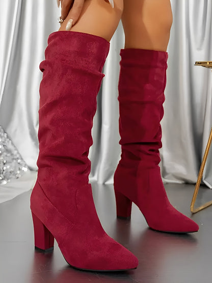 ARIA – Hoge suède dameslaarzen met elegante schacht - Glamorix