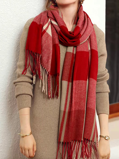 NOËLLE – Geruite dames sjaal met zachte stof en klassieke look - Glamorix
