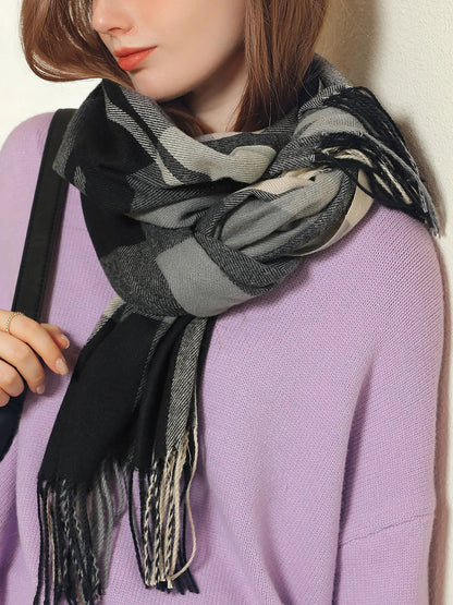 NOËLLE – Geruite dames sjaal met zachte stof en klassieke look - Glamorix