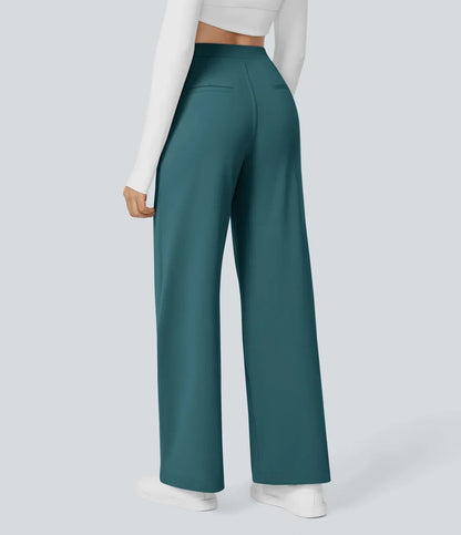 Wijde damesbroek met hoge taille en elegante snit – VelluraWide - Glamorix