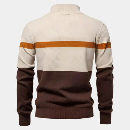 NIKO – Herenpullover met colorblock en kwart ritssluiting