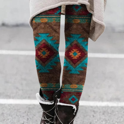 Comfortabele dameslegging met print en stretch – VELINNA FlexFit - Glamorix