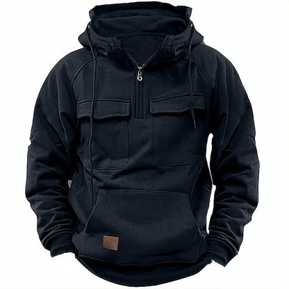 RYDER - Tactical herenhoodie met zakken en half-zip