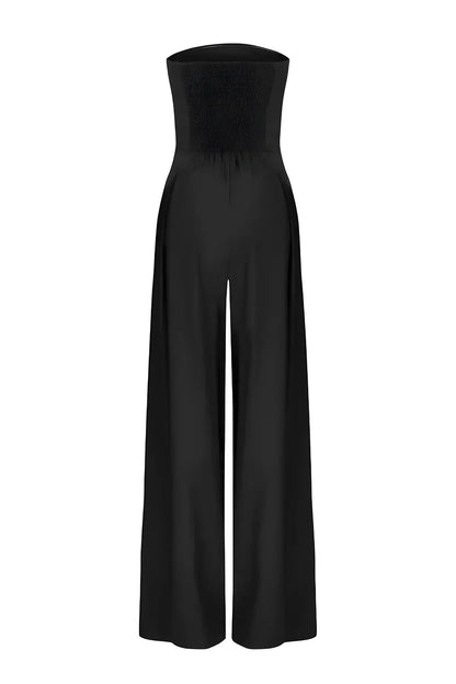 Strapless dames jumpsuit met wijde pijpen en elegante flow – Sorellia FlowSuit - Glamorix
